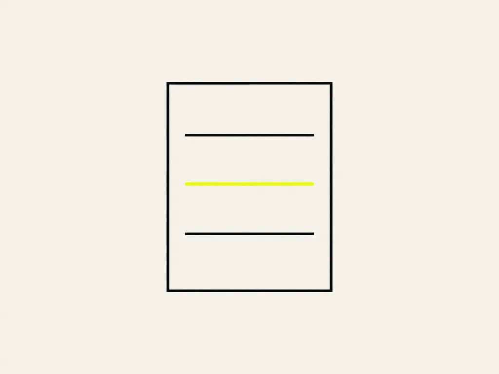 One sheet with three signature lines, one of them yellow: each approving role signs the drafts in turn.