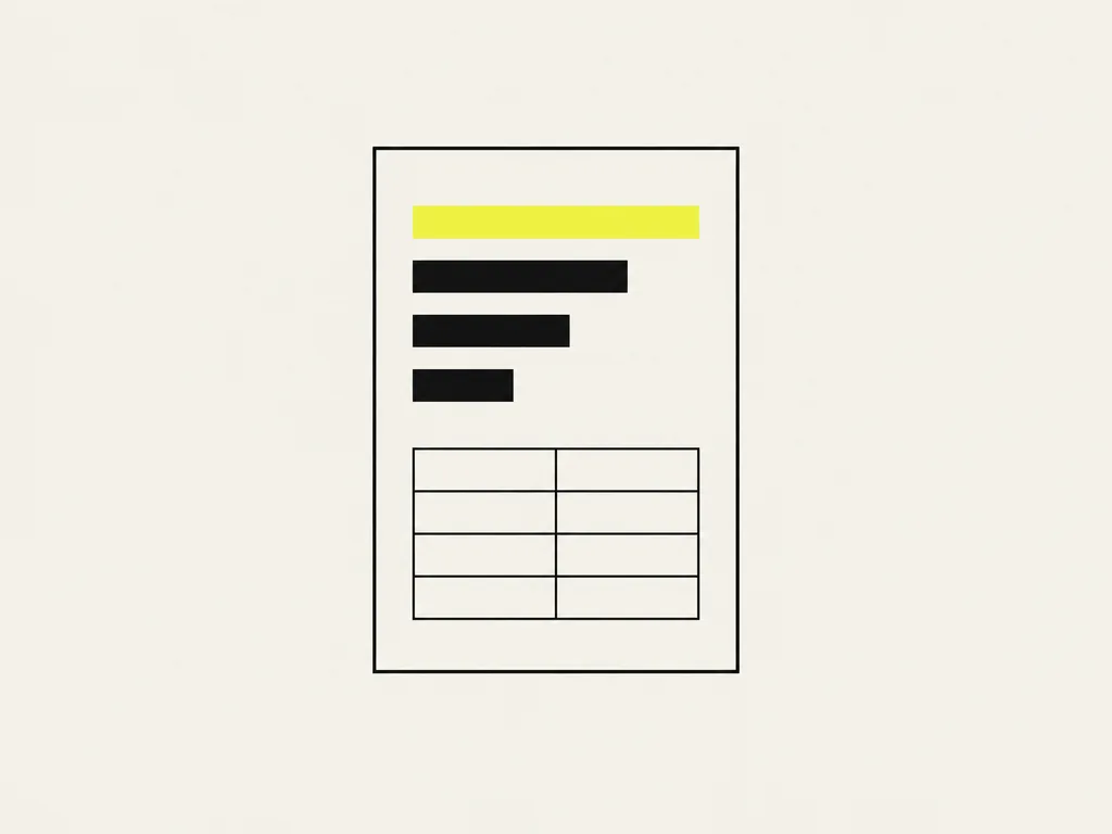 A report sheet with four bars of different length and a small table below, the longest bar yellow: the baseline scorecard handed over with the set wired into CI.