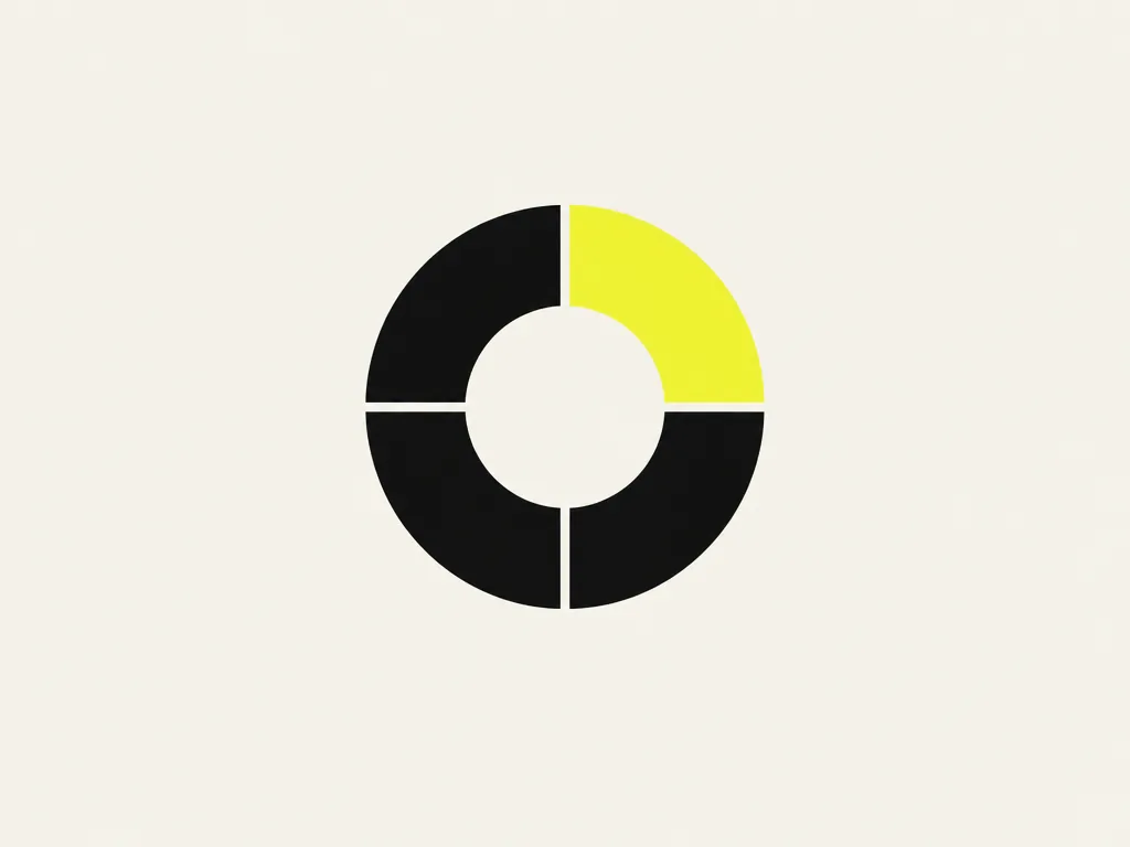 A ring split into four equal segments, one of them yellow: the quarterly written report on what changed, what is drifting and what to budget next.