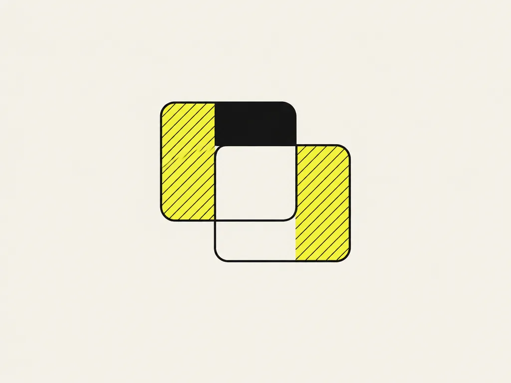 Two outlines of the same shape laid over each other, the part that does not overlap hatched in yellow: the distance between what the Act requires and what is in place.
