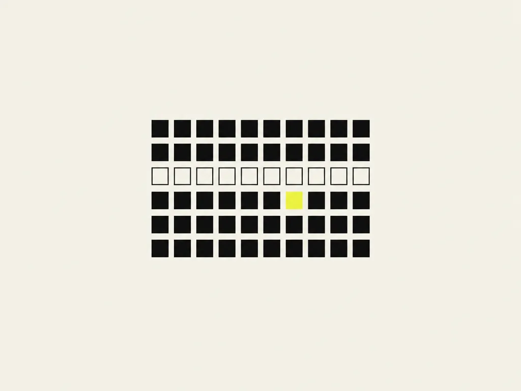 A scorecard of small squares, most filled in, one row still hollow and one square yellow: the gates passed and the ones still open, in priority order.