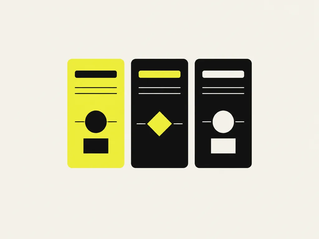 Three tall cards side by side, one yellow: the questions product, engineering and leadership each need answered, written down and ranked.