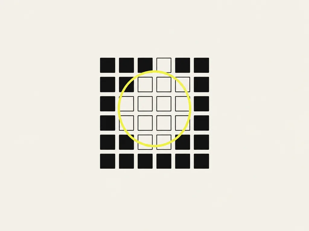 A grid of squares about half filled in, with a yellow ring around a cluster of empty ones: the paths the existing tests do not touch.