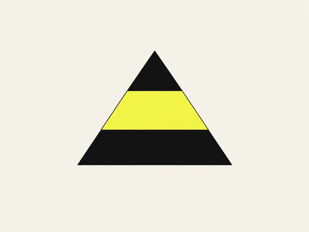 A pyramid of three layers with the middle one yellow: the mix of unit, integration and end-to-end tests chosen for this product.