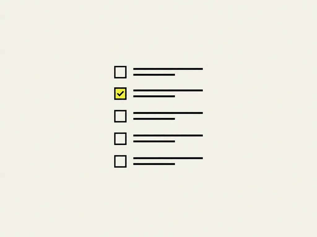 Rows of code with a checkbox beside each line, one box yellow and ticked: a test written for a critical path and wired into CI.